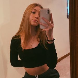 SHEIN long sleeve black crop top